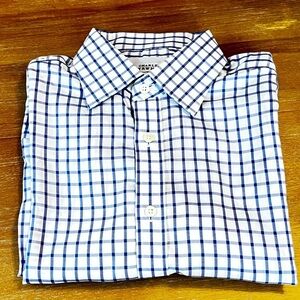 Charles‎ Tyrwhitt Men’s Non Iron LS Button Shirt 16/33 windowpane plaid